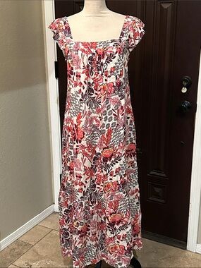 Dreamy Pink Rayon Floral Mumu Style Summer Fling Dress